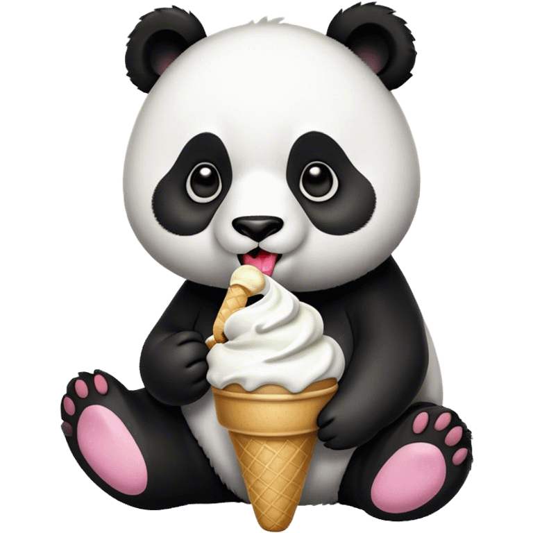 Panda eating ice cream emoji