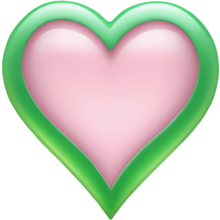 Glass pink green heart emoji