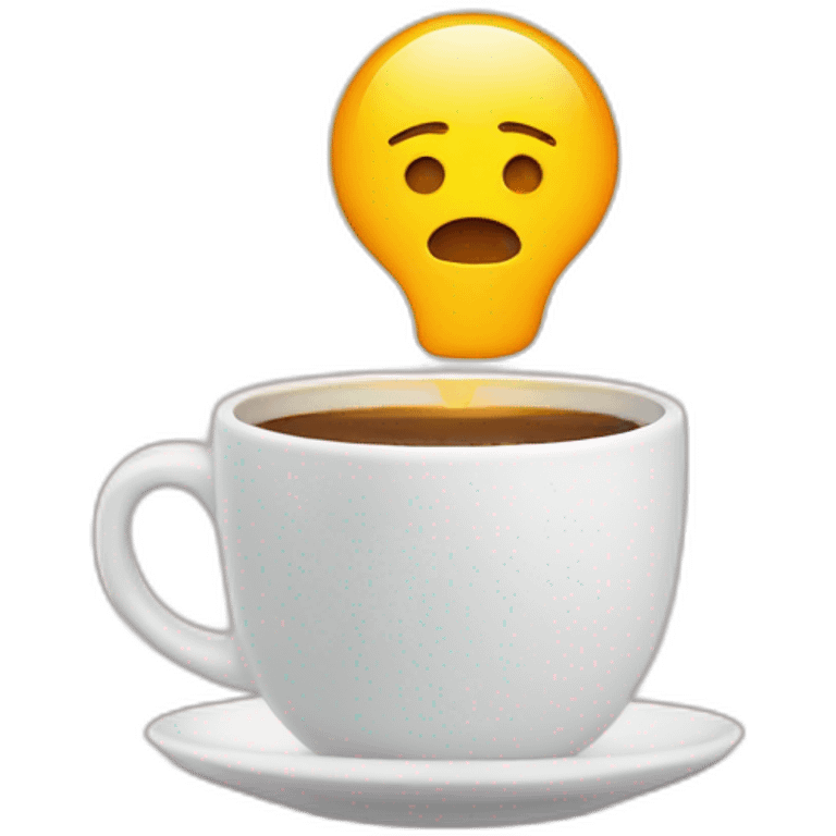 coffee cup with a speech bulb in the surface emoji