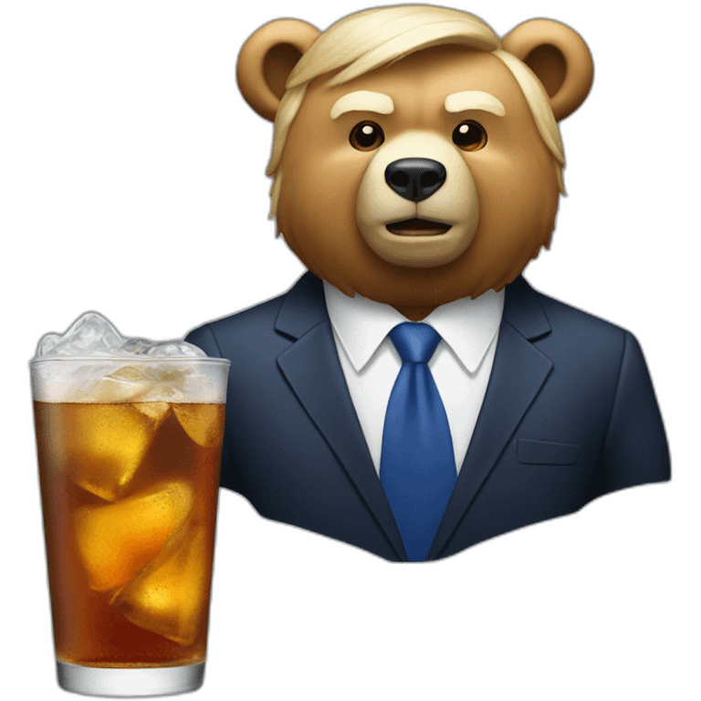 Donald Trump drink a bear emoji