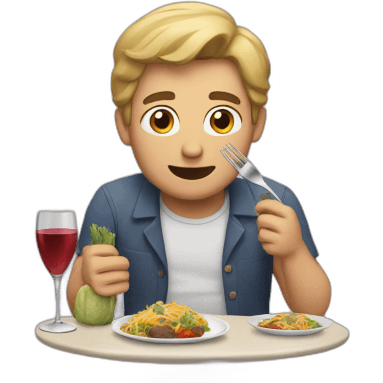 Man having dinner emoji