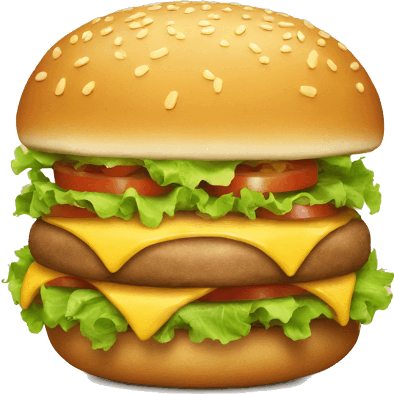 happy burger with face emoji