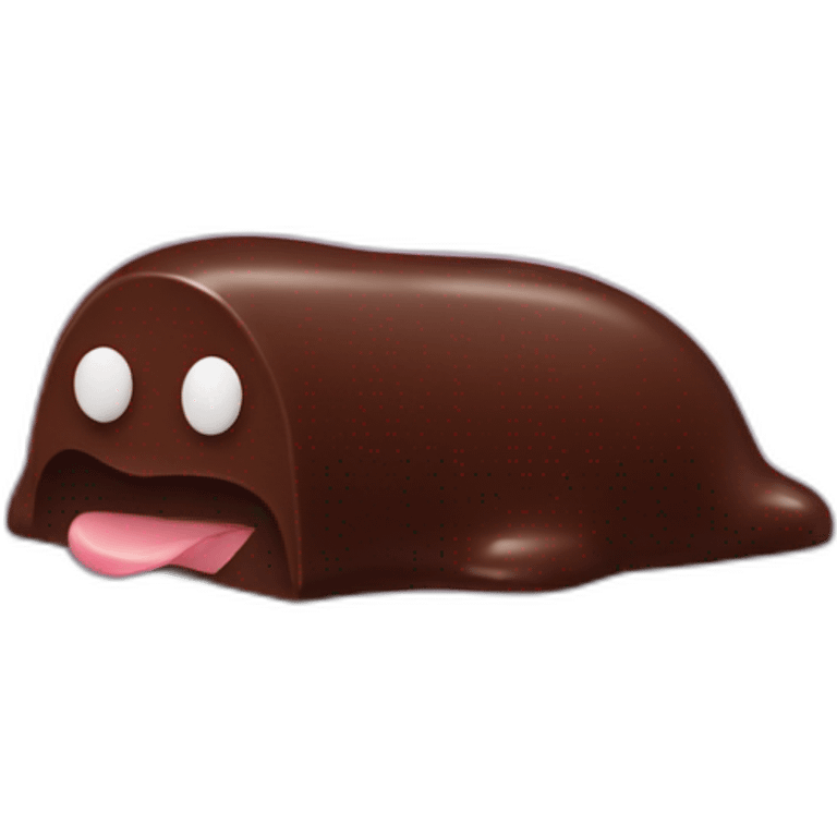 Chocolate mole with a bitten tail emoji