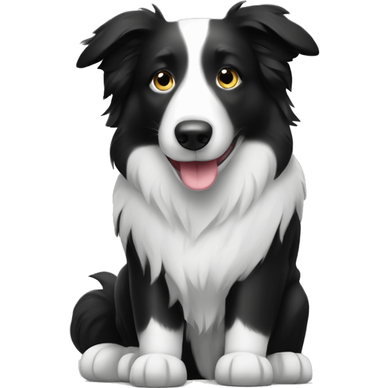 Border collie black and white  emoji