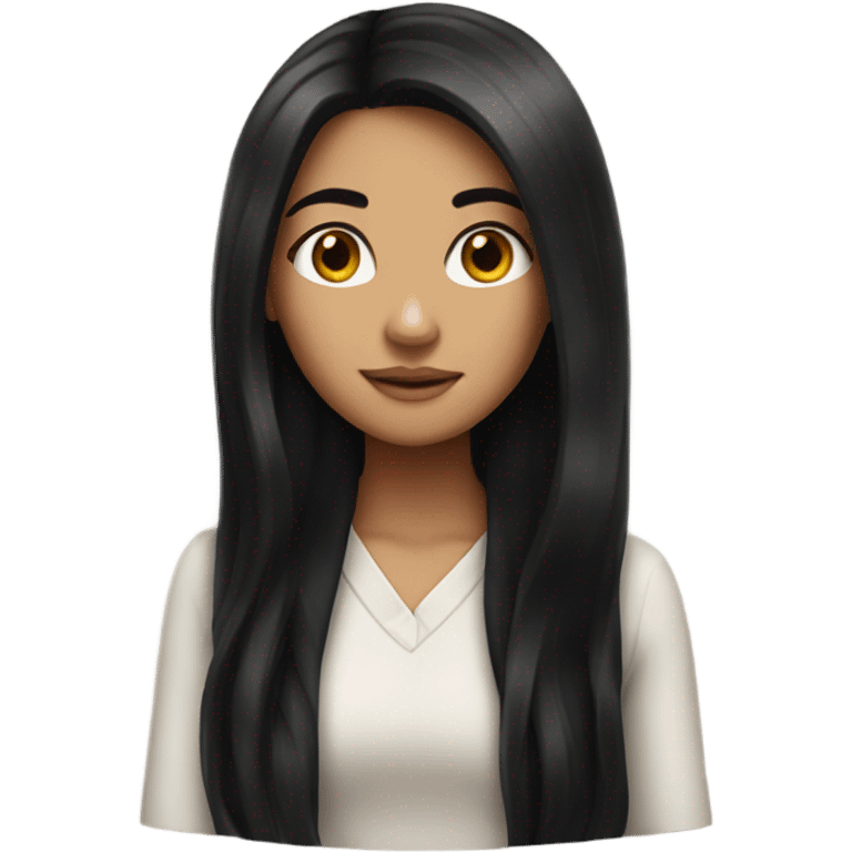 Pretty girl with long black hair emoji