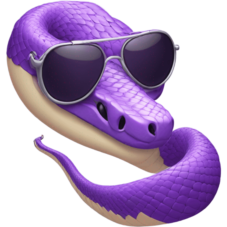 Purple snake with aviator sunglasses emoji