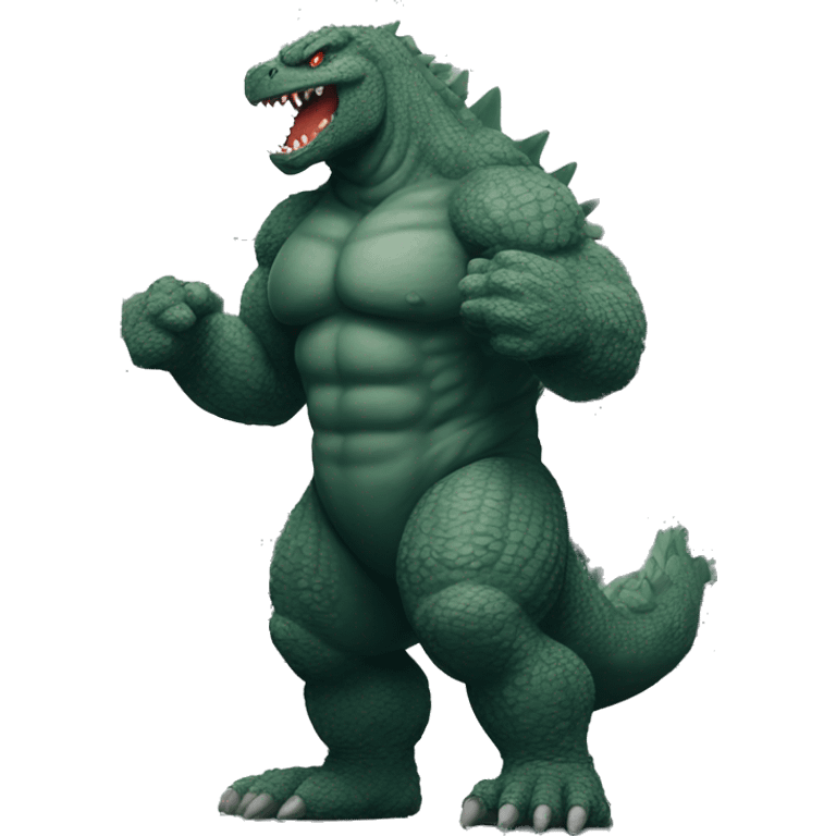 strong godzilla at gym emoji