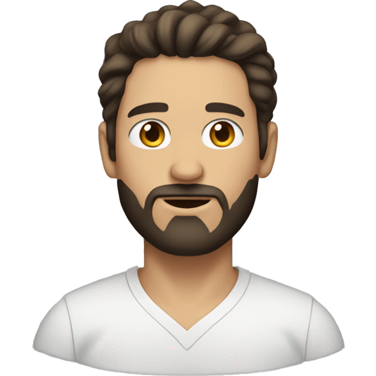 Man with long dark brown hair, light beard and goatee  emoji