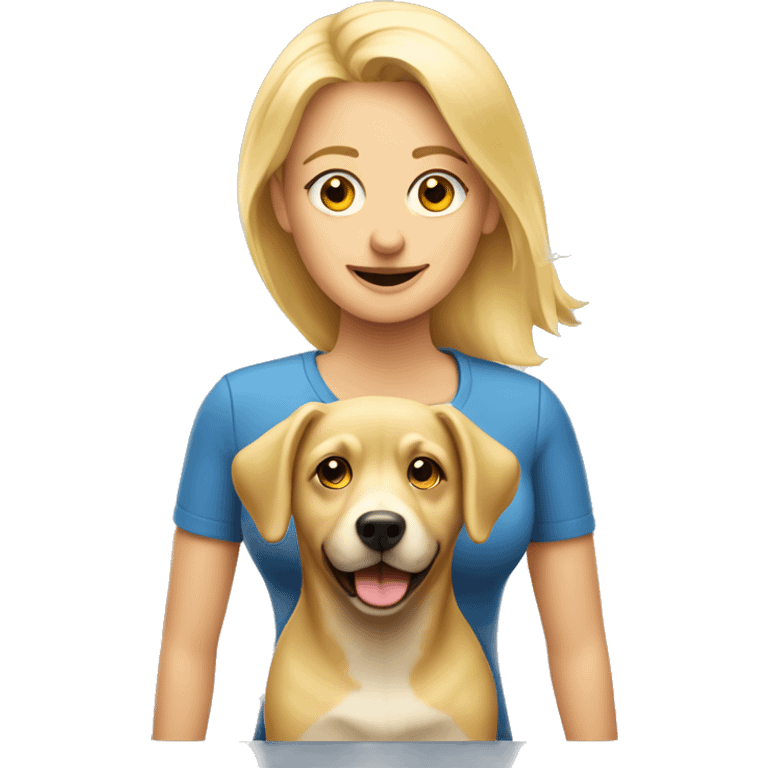 Blonde Frau mit Hund  emoji