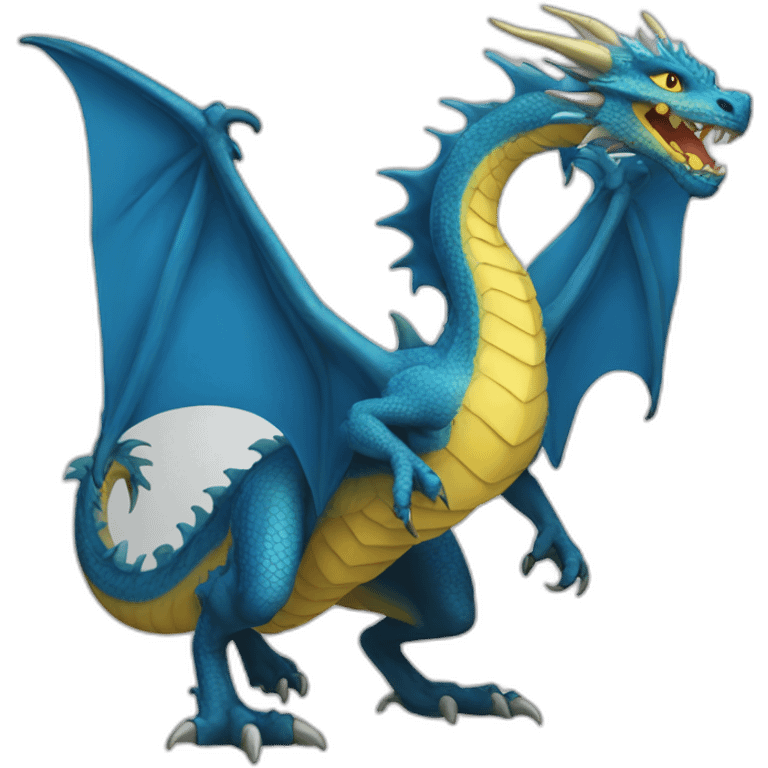 blue and yellow dragon emoji