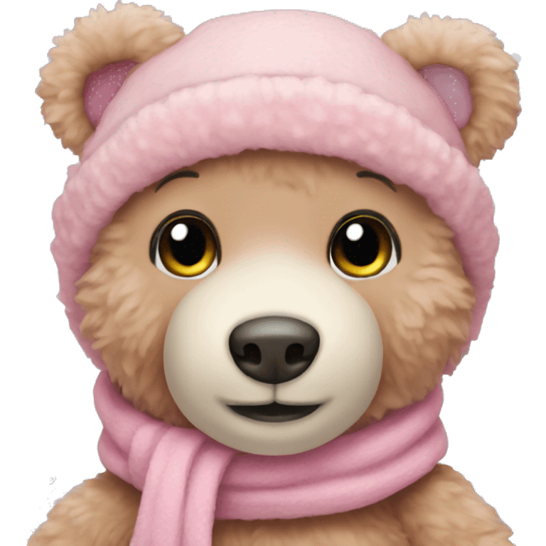 Pink Teddy Bear Winter emoji