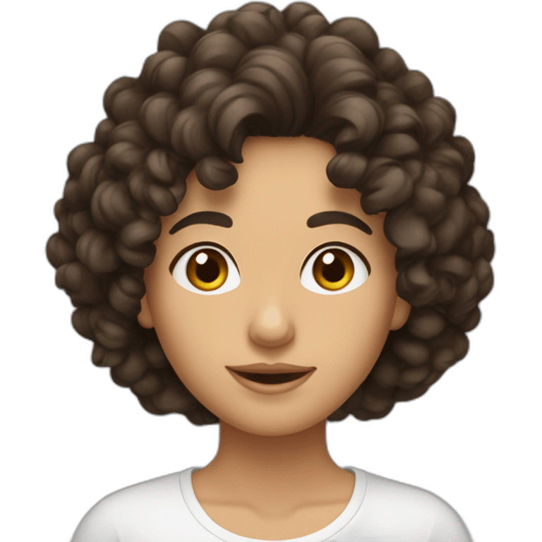 Brune au cheveux bouclés  emoji