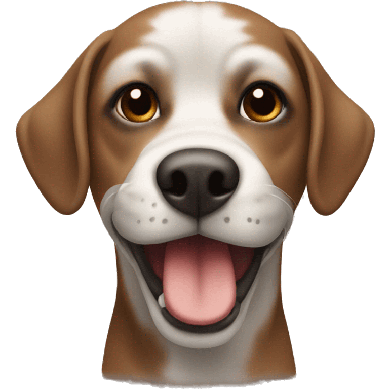 Black mouth cut dog breed with brown fur color emoji