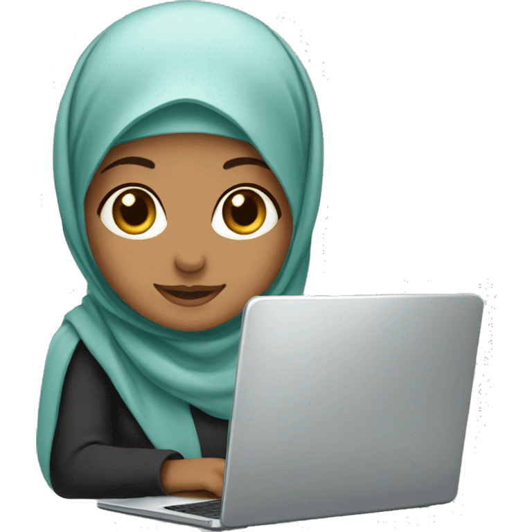 hijabi girl with laptop emoji