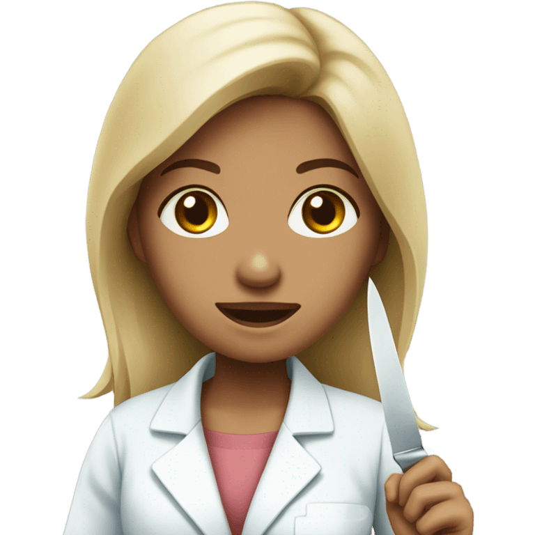 Surgeon girl with knife emoji