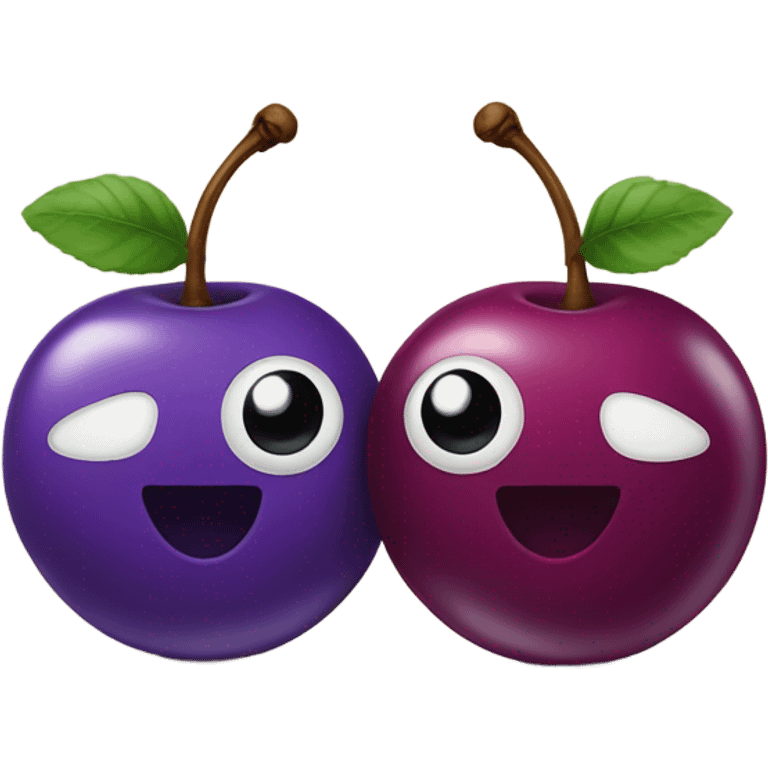 Purple cherries in a pair emoji