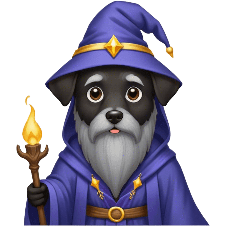 black dog Wizard emoji