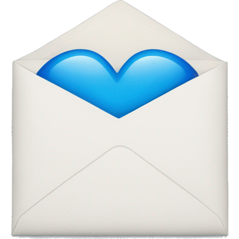 White envelope with blue kiss  emoji