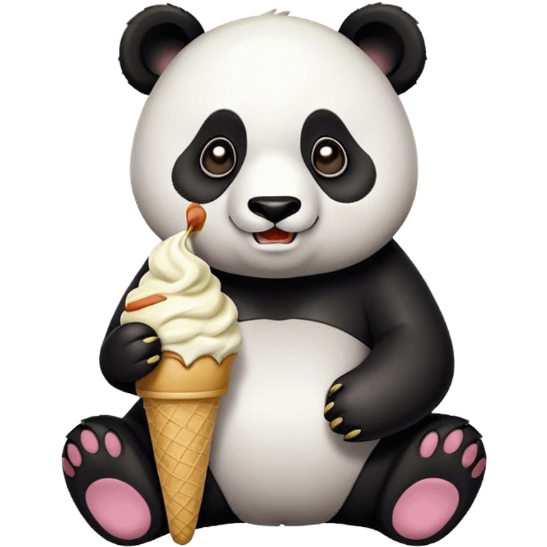 Panda eating ice cream emoji