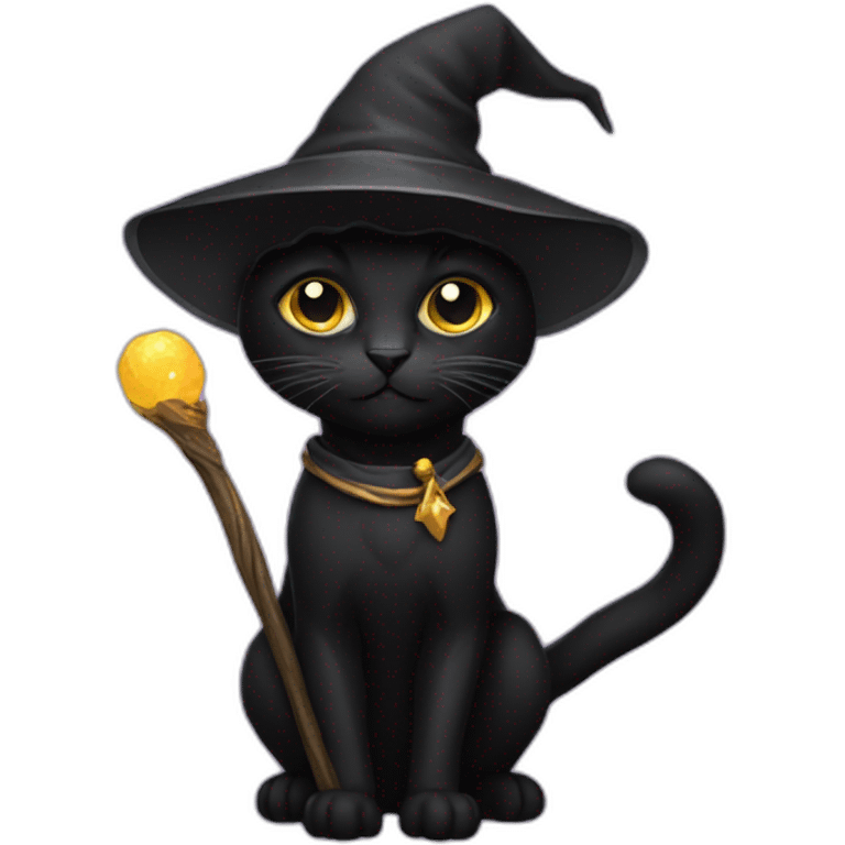 Black wizard cat emoji