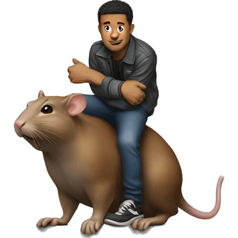 Guy on top of a rat emoji