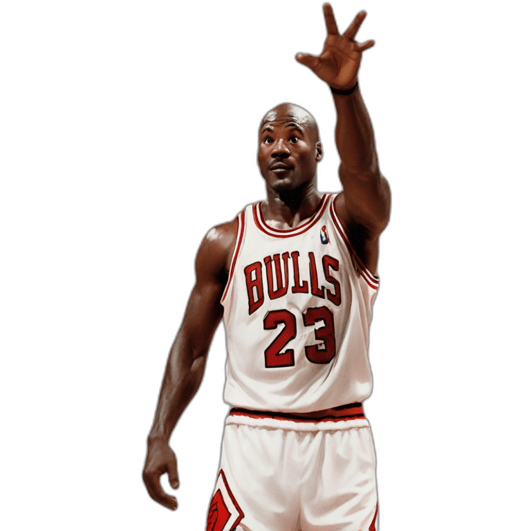 Micheal Jordan signalling stop emoji