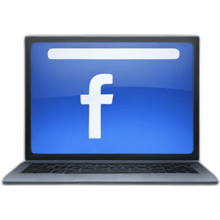 computer screen with facebook logo  emoji