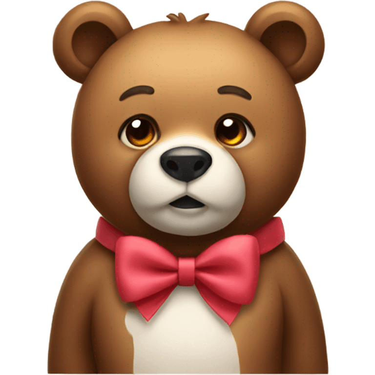 Bear wearing a bow emoji