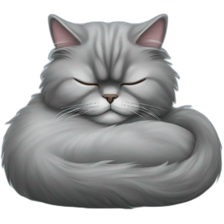 grey persian cat sleeping emoji