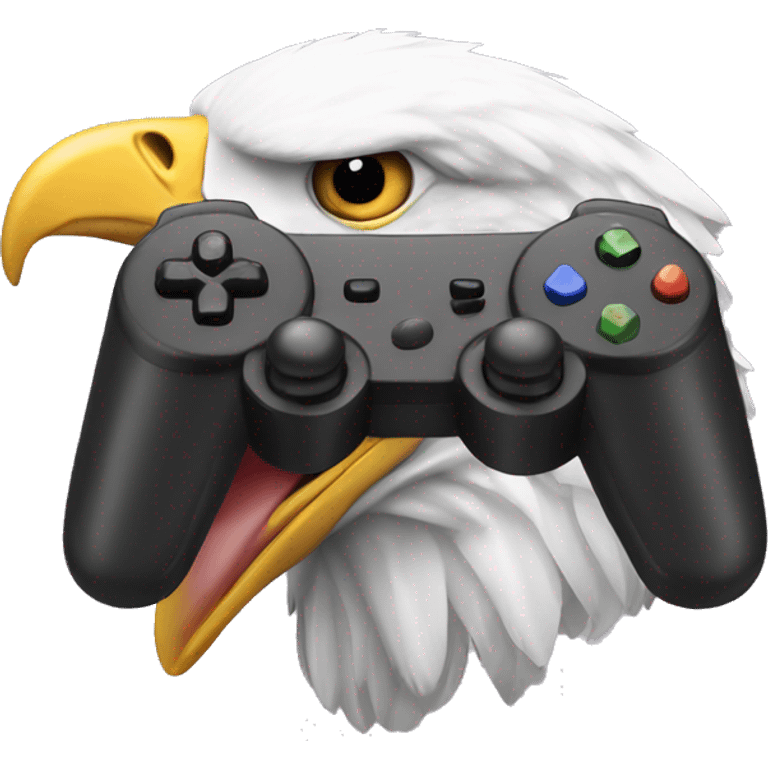 A game controller with a bald eagle emoji