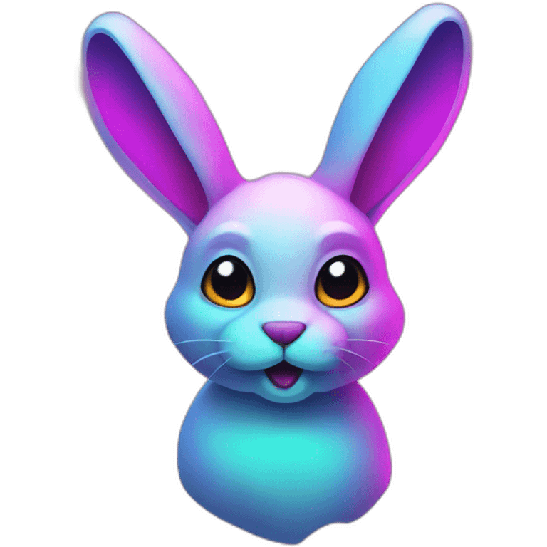 neon rabbit attention emoji