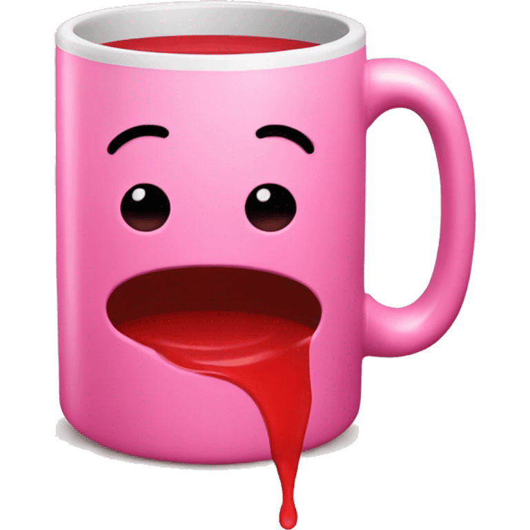 pink mug with red liquid inside emoji