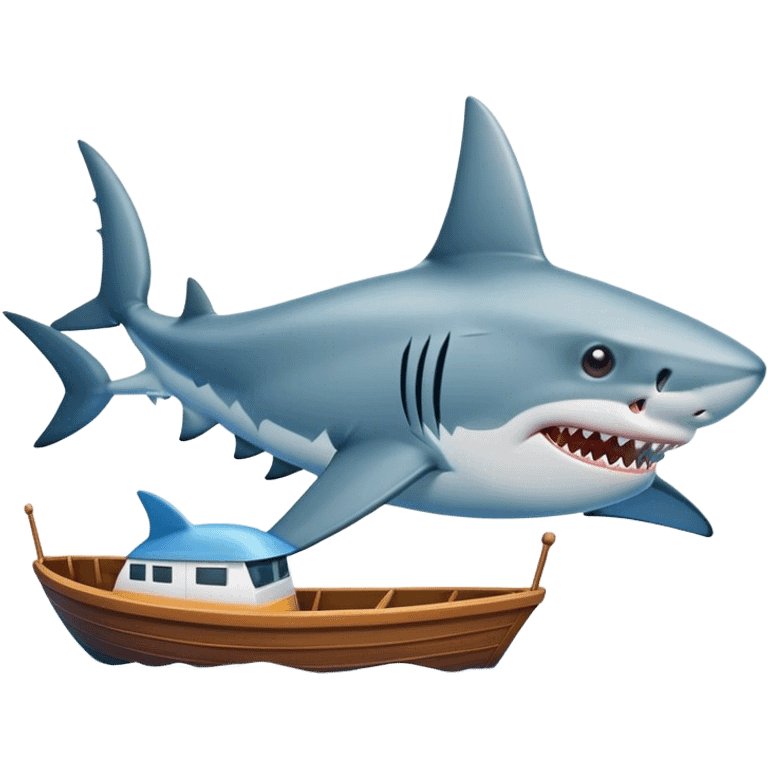 Shark with boat emoji