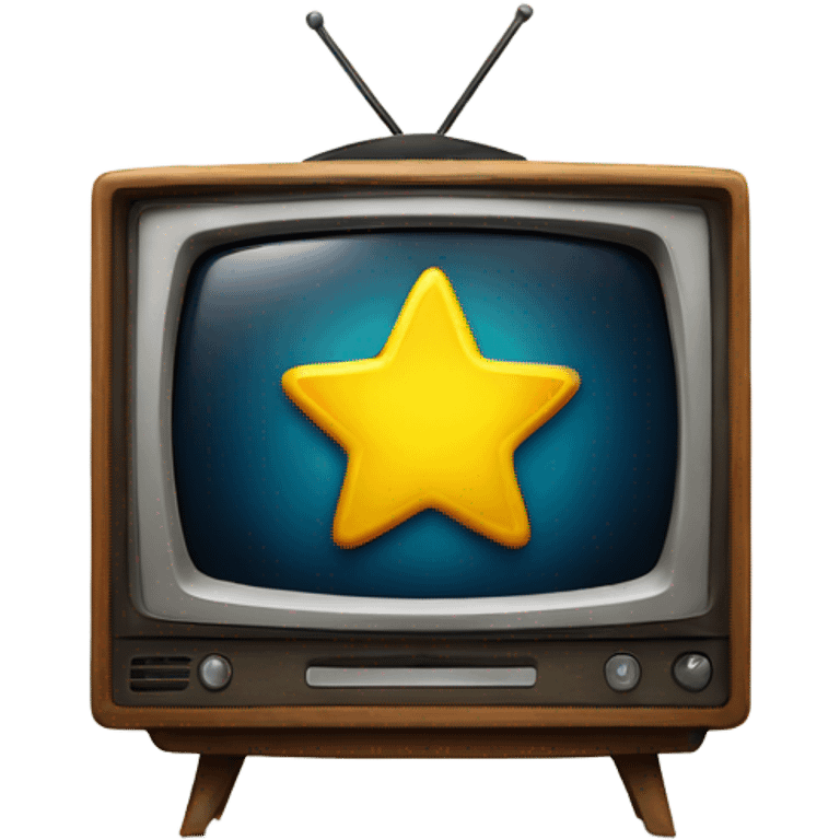 A tv with a happy star inside emoji