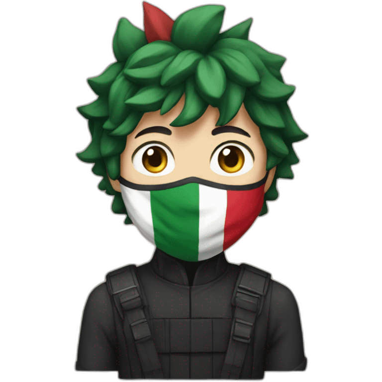 Tanjiro wearing palestine flag mask emoji