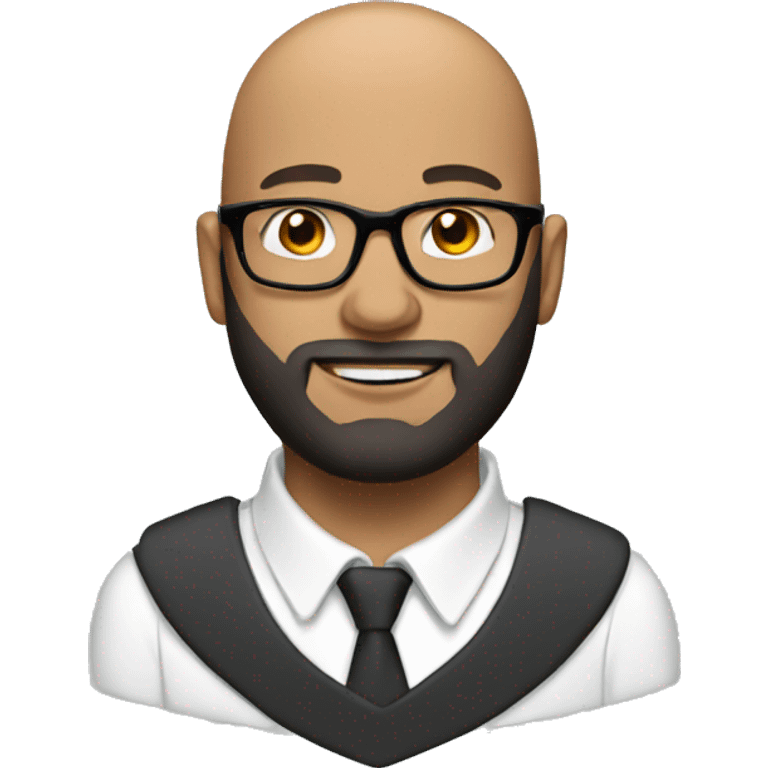 Bald guy with glasses and beard in a professional look  emoji