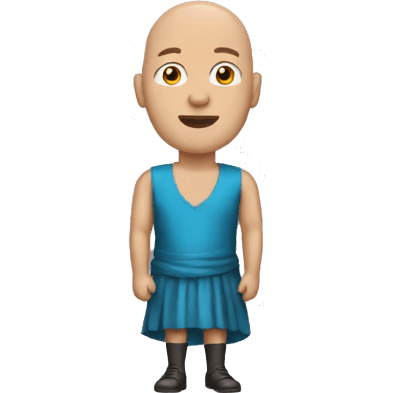 Bald man wearing a dress emoji