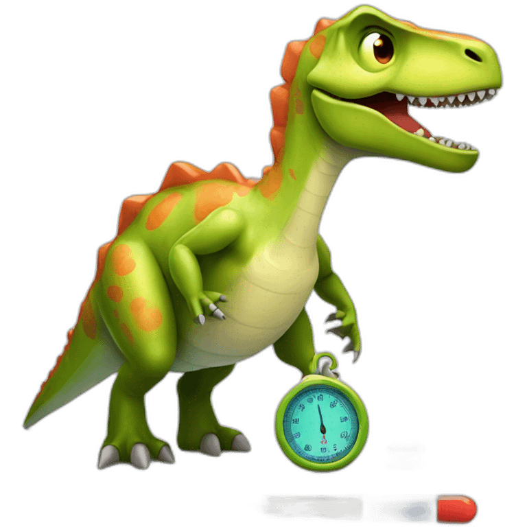 sick dinosaur with thermometer emoji