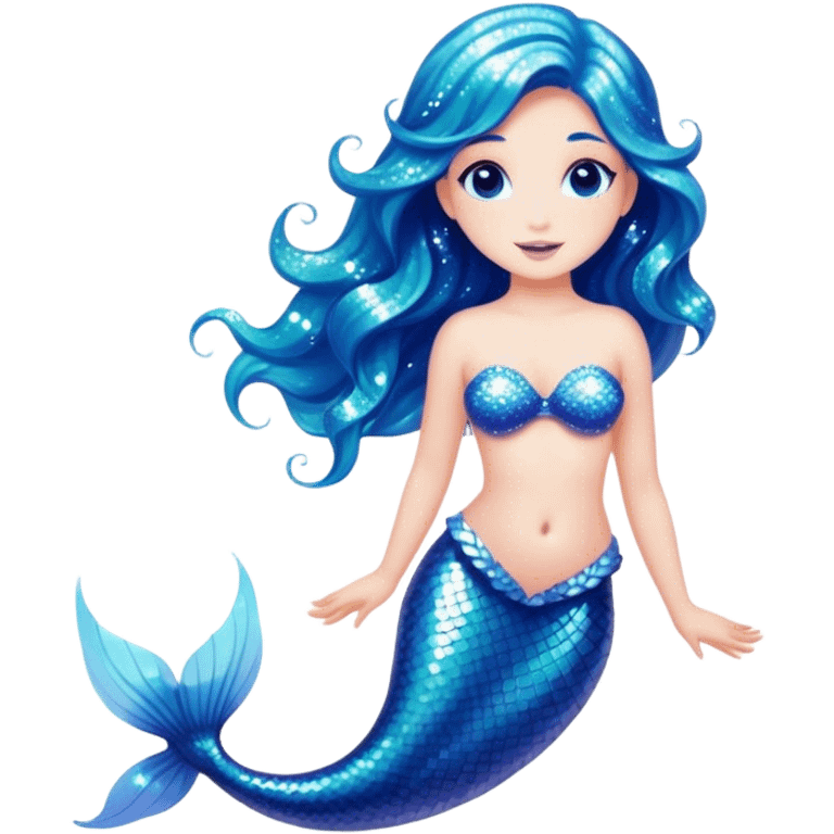 Blue sparkle mermaid emoji