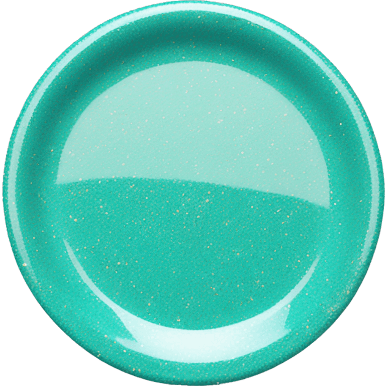 Realistic small tiffany blue glitter plate. emoji