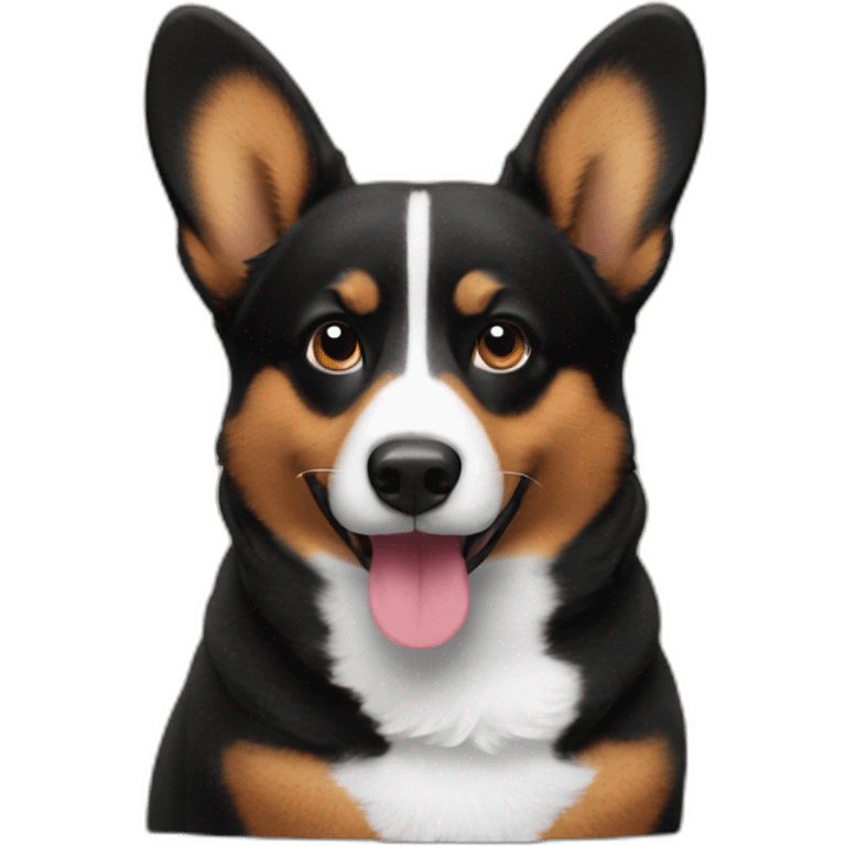 Black corgi 80s emoji