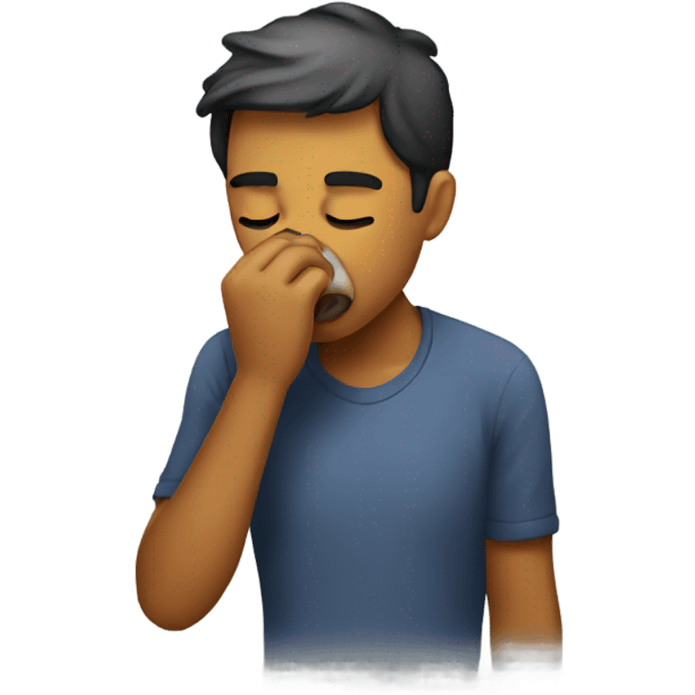 Person smelling a fart emoji