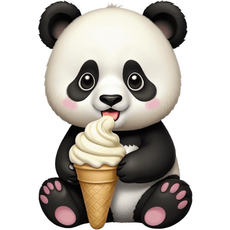 Panda eating ice cream emoji