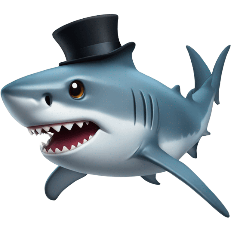 Shark with a top hat emoji