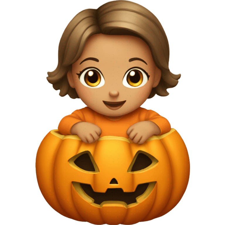 Baby girl inside pumpkin emoji