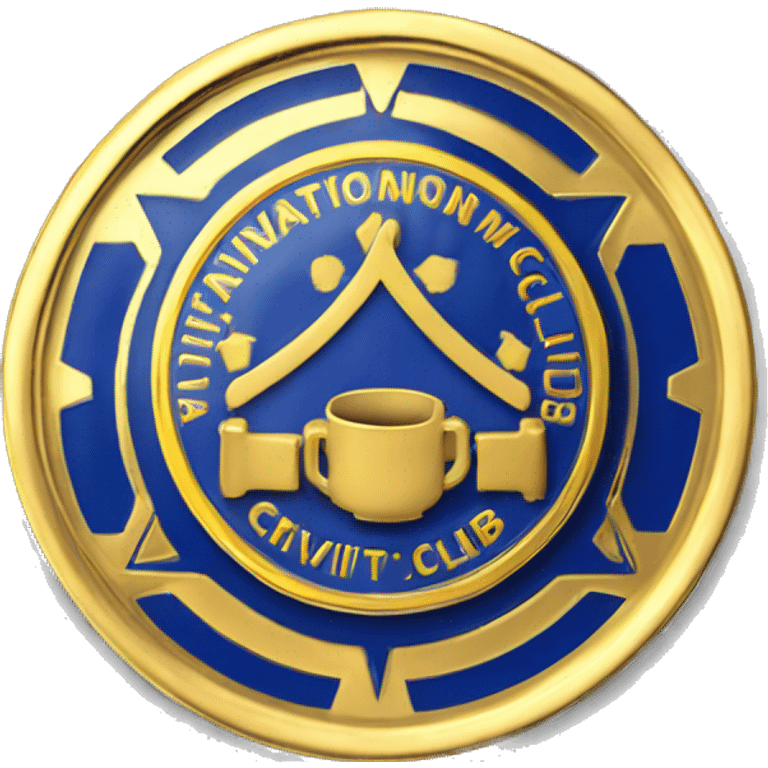 a civitan international mens club pin. it should be gold with blue accents, the word civitan should be displayed on it, and it should also ave the civitan logo. emoji