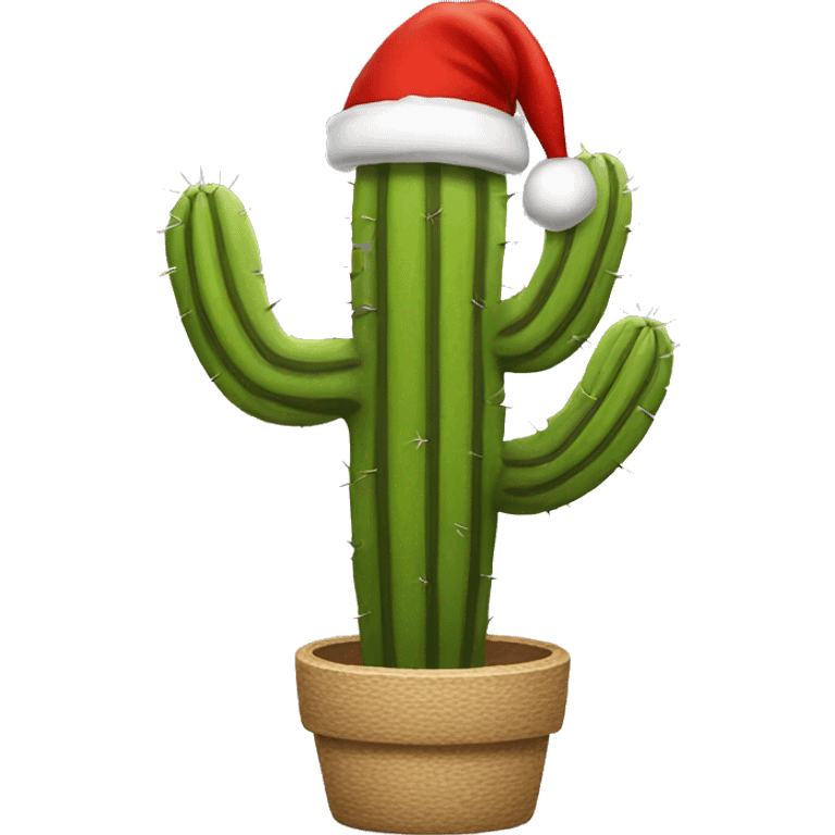 Saguaro with Santa hat emoji