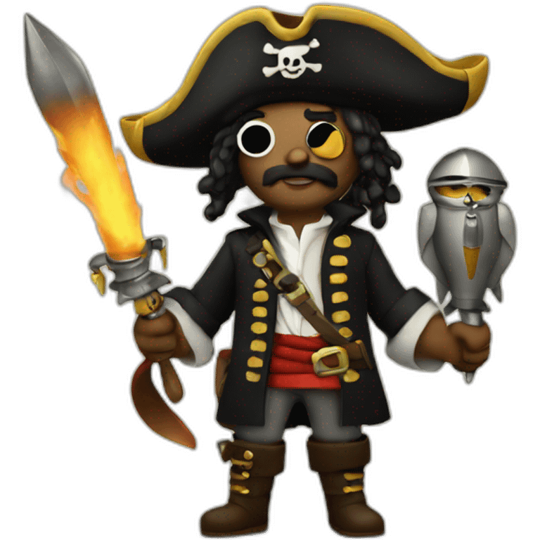 Pirate with rocket emoji