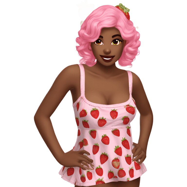 coquette strawberry babydoll top emoji