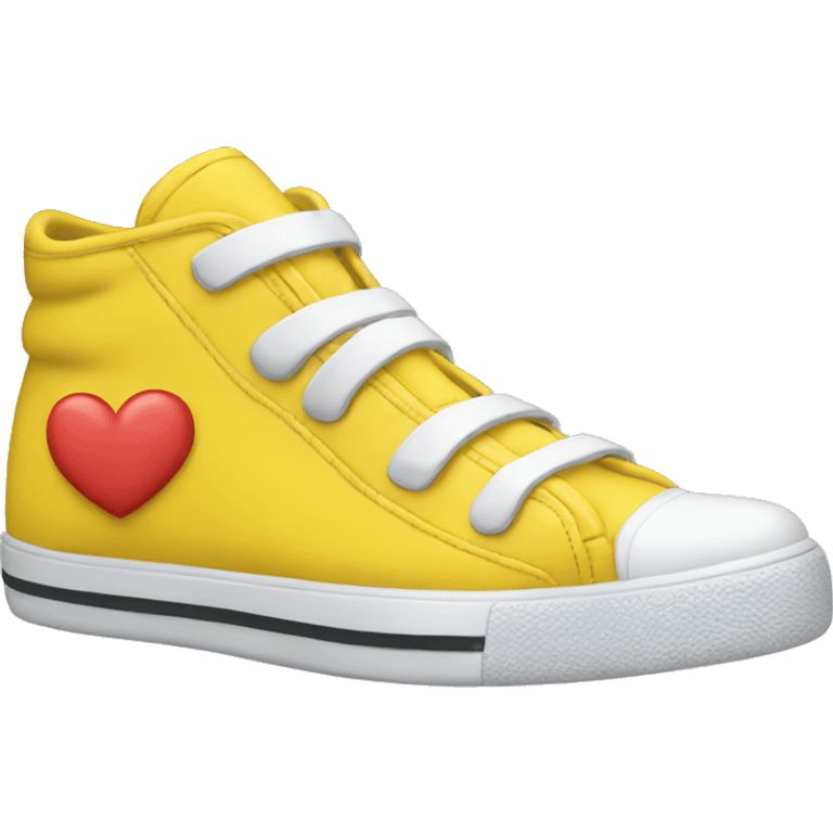 Yellow sneakers with white bow emoji